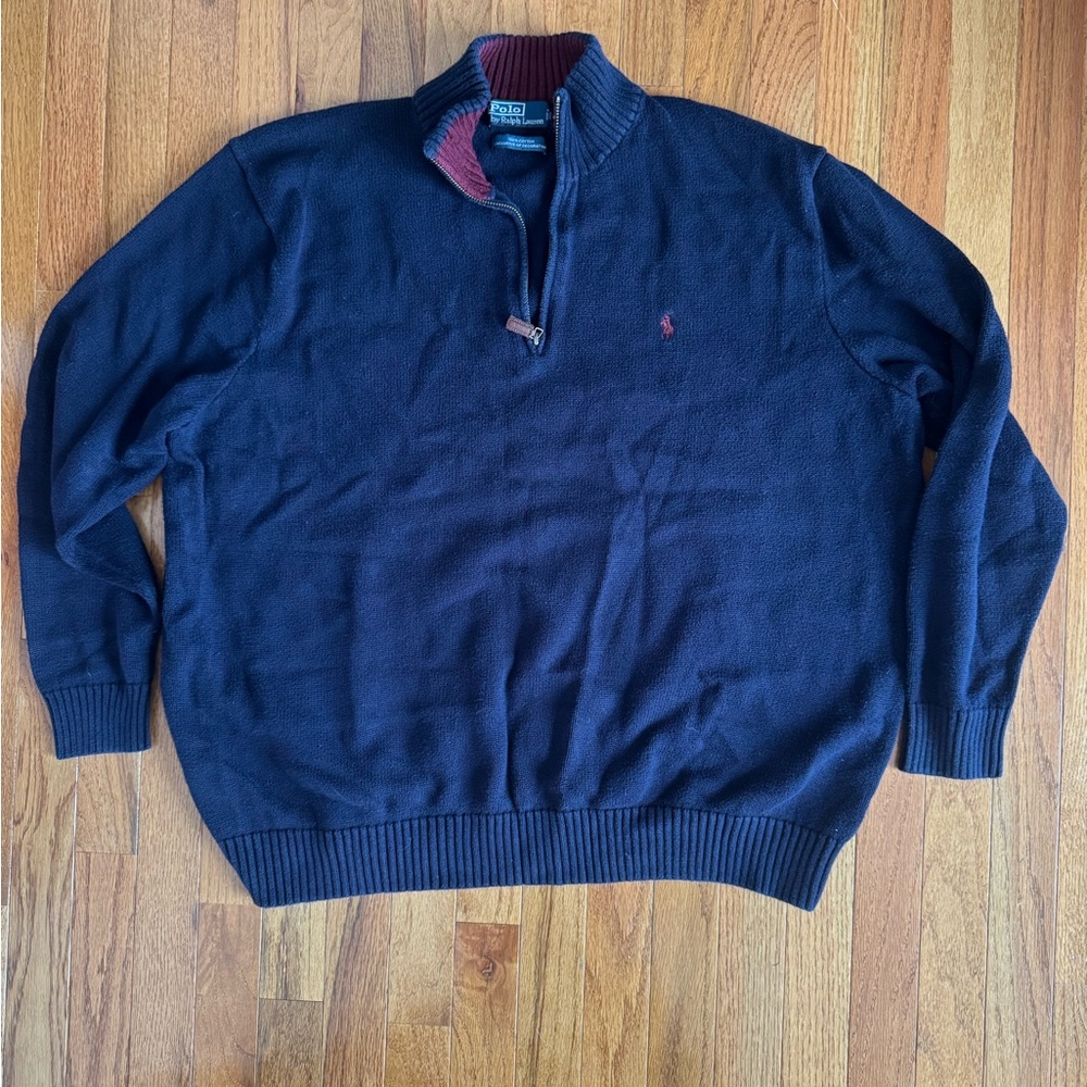 Polo Ralph Lauren Men's Navy Blue Half Zip Sweater 3XB